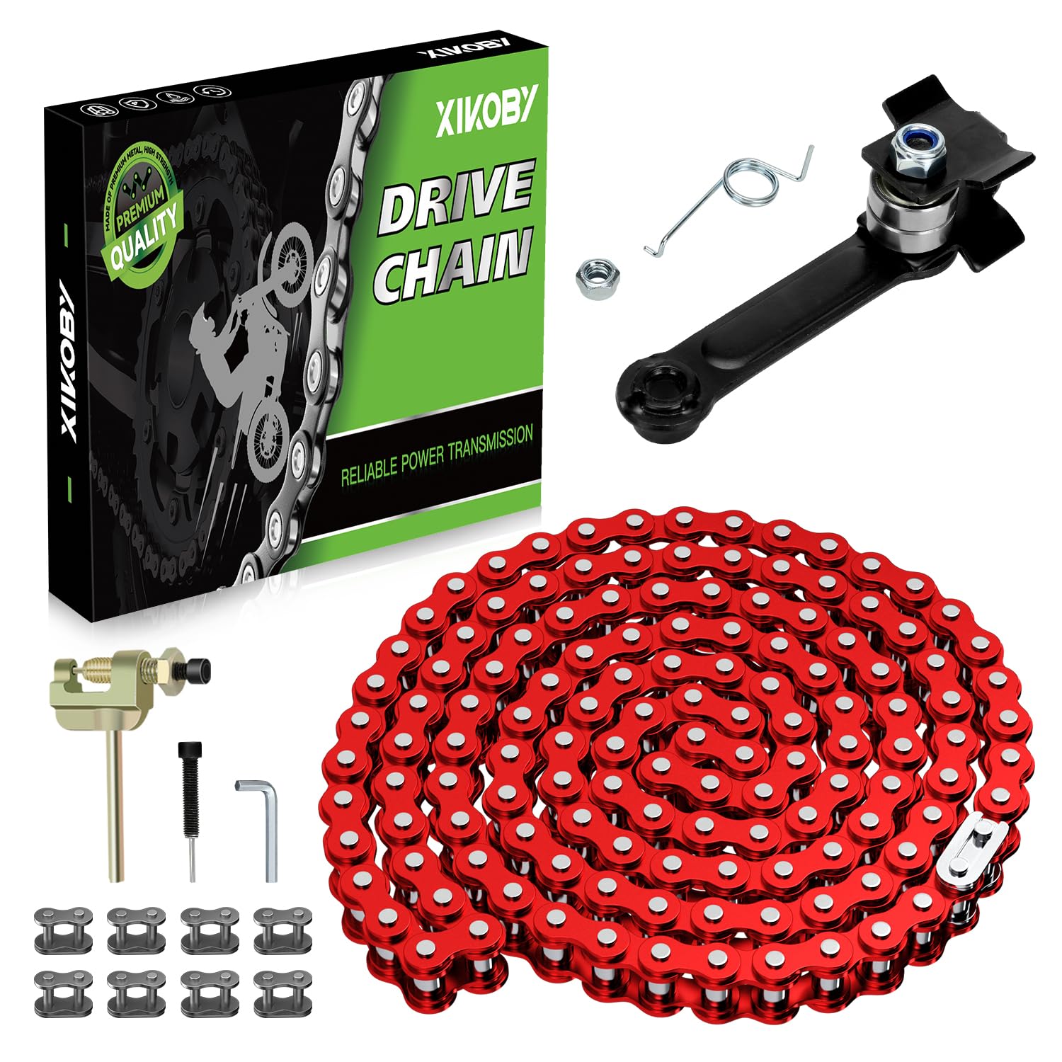 Amazon.com: XIKOBY 25H Chain 132 Link with Chain Tensioner Breaker